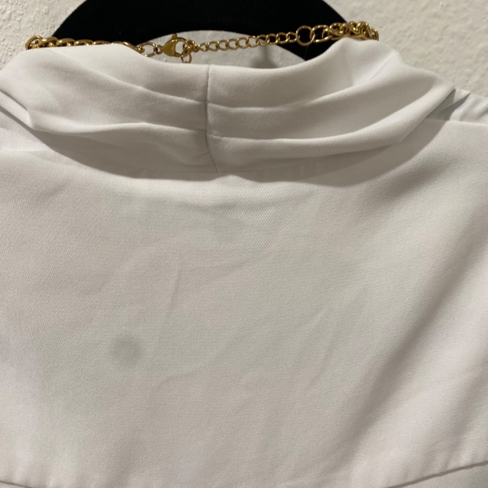 White MLM size S long sleeve wrap, elastic waste ,mini dress - Picture 8 of 9